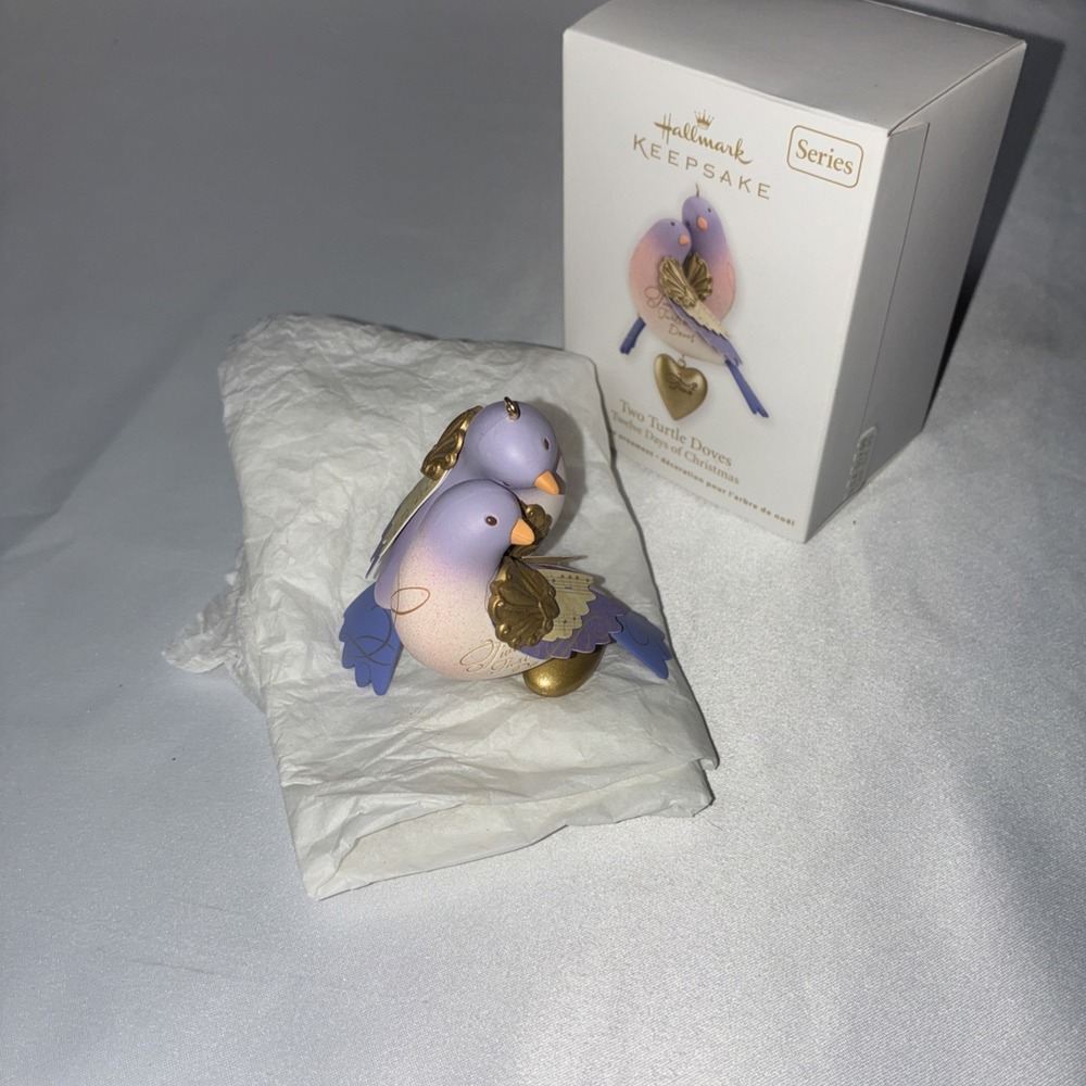 Hallmark Keepsake Two Turtle Doves 12 Days of Christmas 2012 Ornament w/ Box - Picture 5 of 9